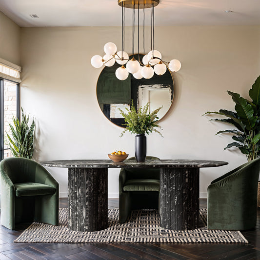 Messina Marble Dining Table in Black