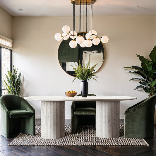 Messina Marble Dining Table in White