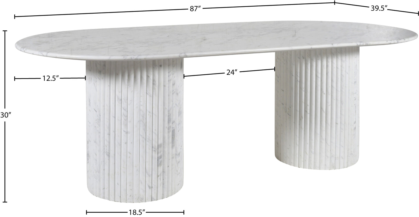Messina Marble Dining Table in White