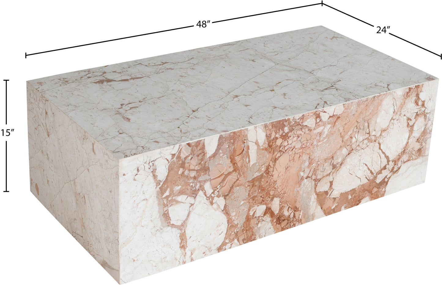 Breccia Marble Plinth Coffee Table