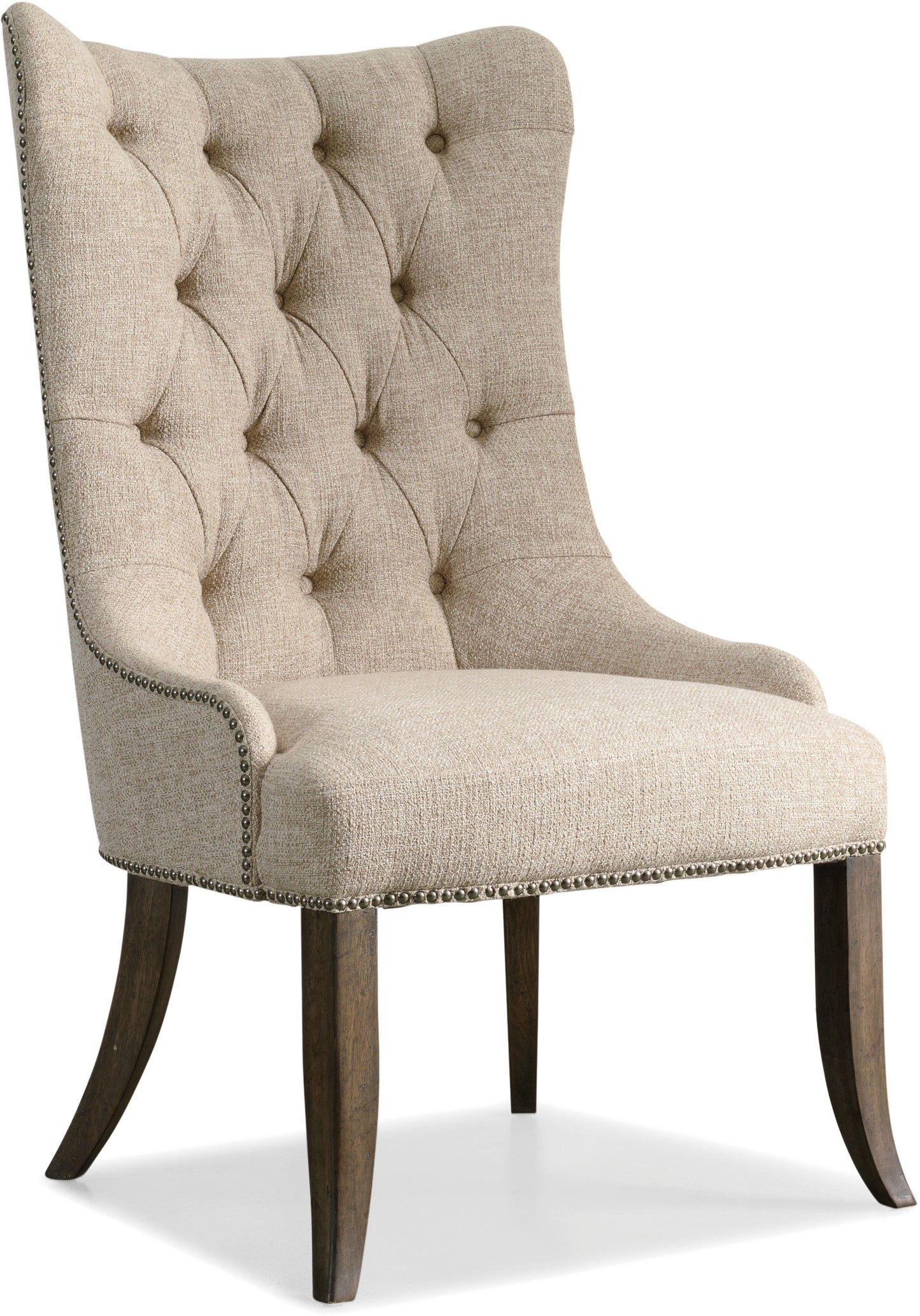Rhapsody Tufted Dining Chair Rustic Walnut Aurora Ecru