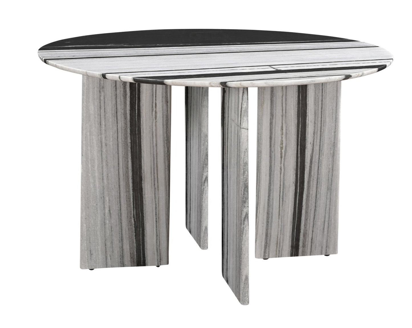 Celia Round Dining Table in White Panda Marble