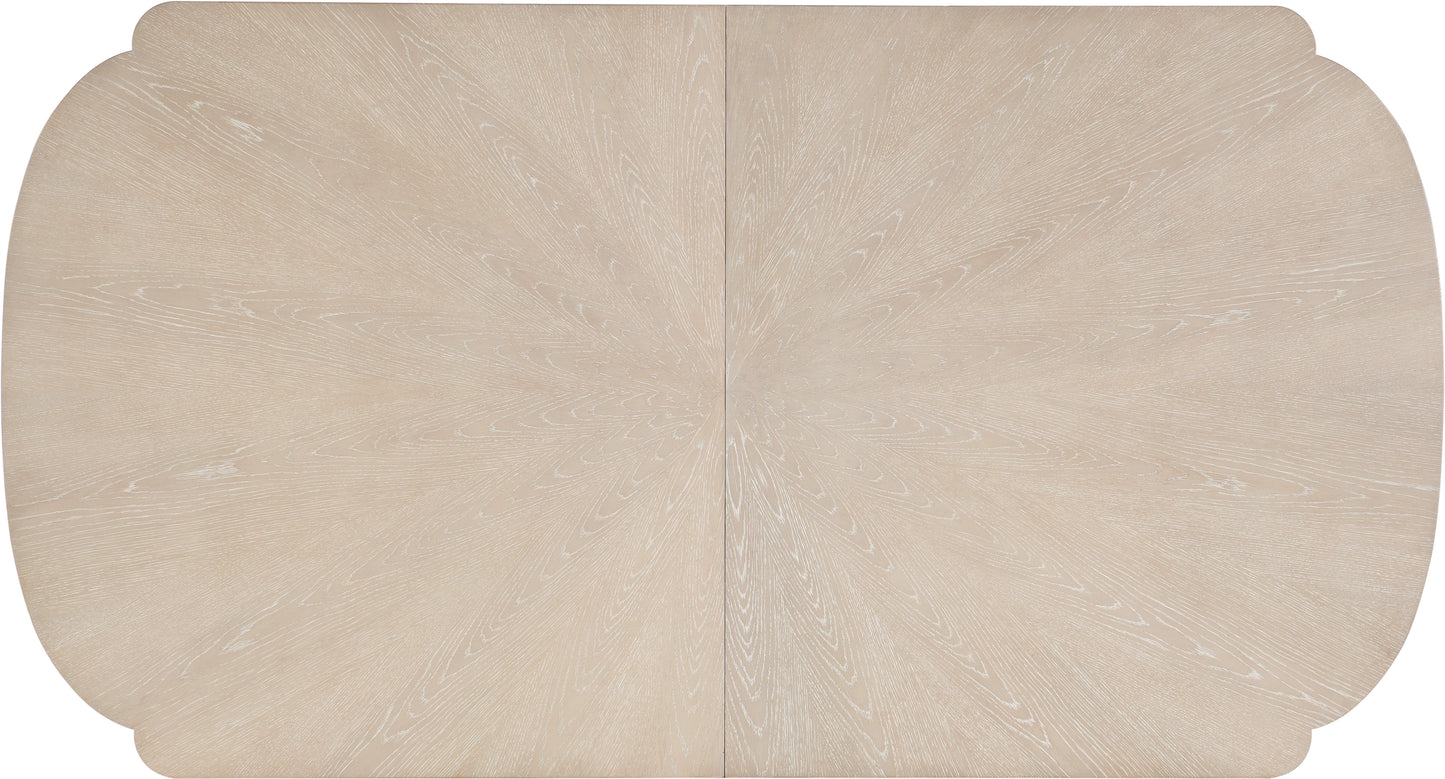 Nouveau Chic Rectangle Dining Table – Oak & Metal Accents