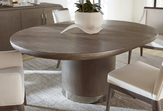 Modern Mood 54 Round Dining Table – Mink Oak Veneer