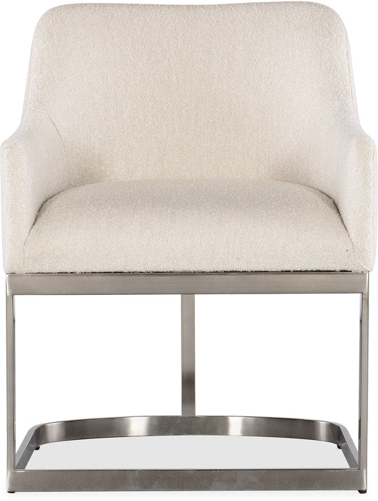 Modern Mood Upholstered Arm Chair Boucle Fabric & Metal Base