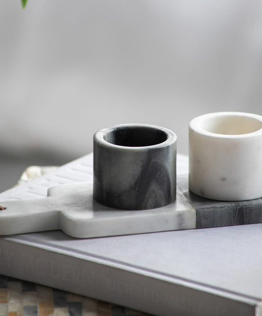 Jayce Marble Condiment Cups & Tray Set of 4 for Serving