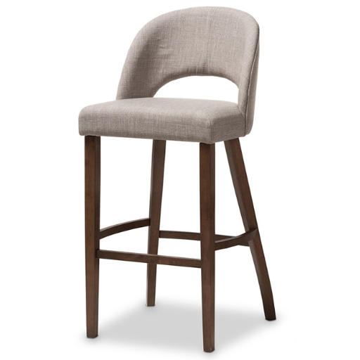 Set of 2 Melrose Light Grey Upholstery with Walnut Wood