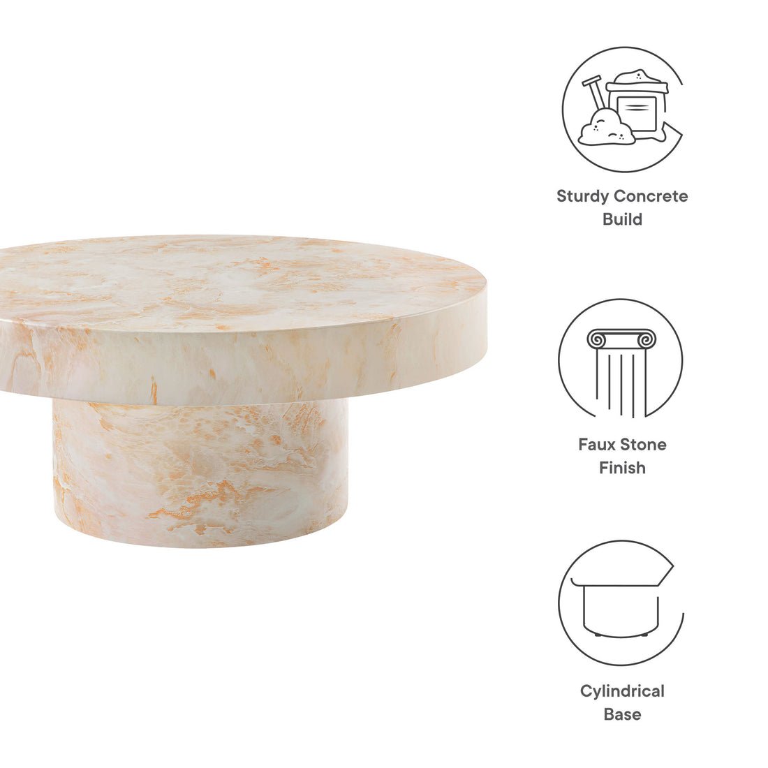 Alora Coffee Table in Honey Onyx