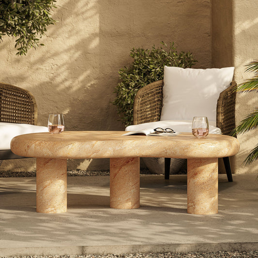 Elowen Faux Travertine Coffee Table