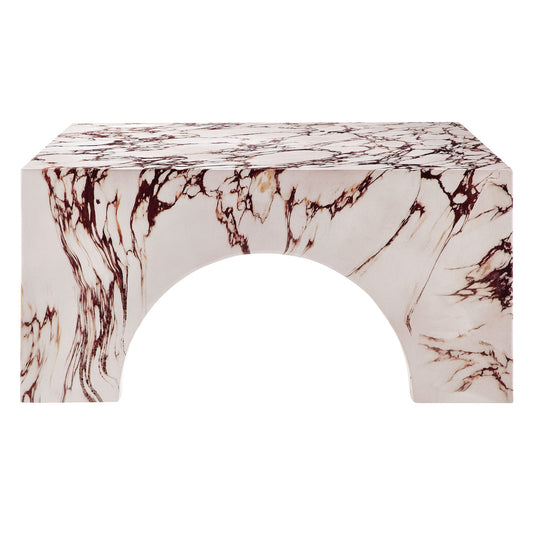 Valen Coffee Table in Red Marble