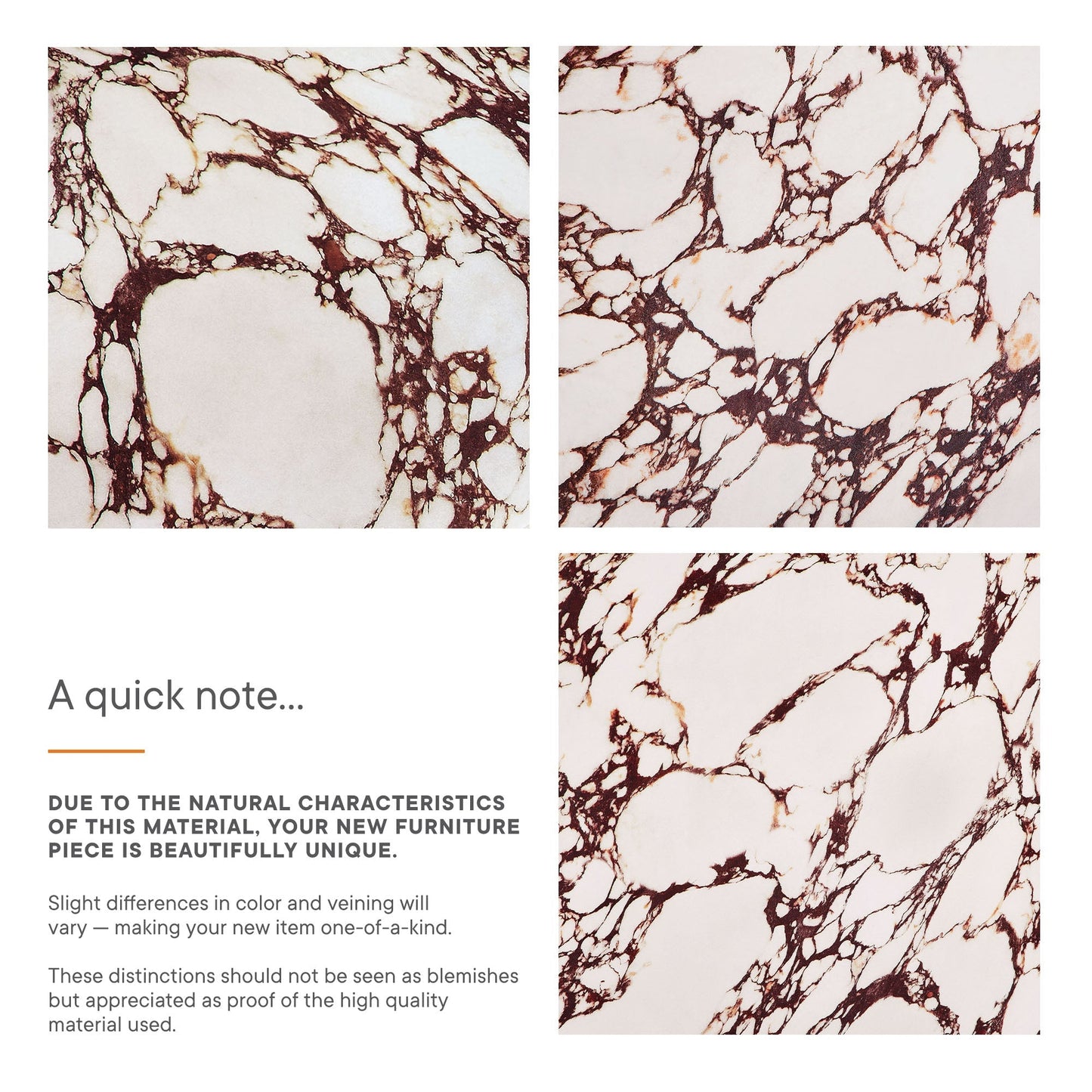 Valen Coffee Table in Red Marble