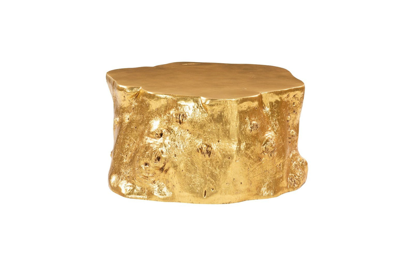 Log Coffee Table in Gold Leaf – Modern Organic 36″