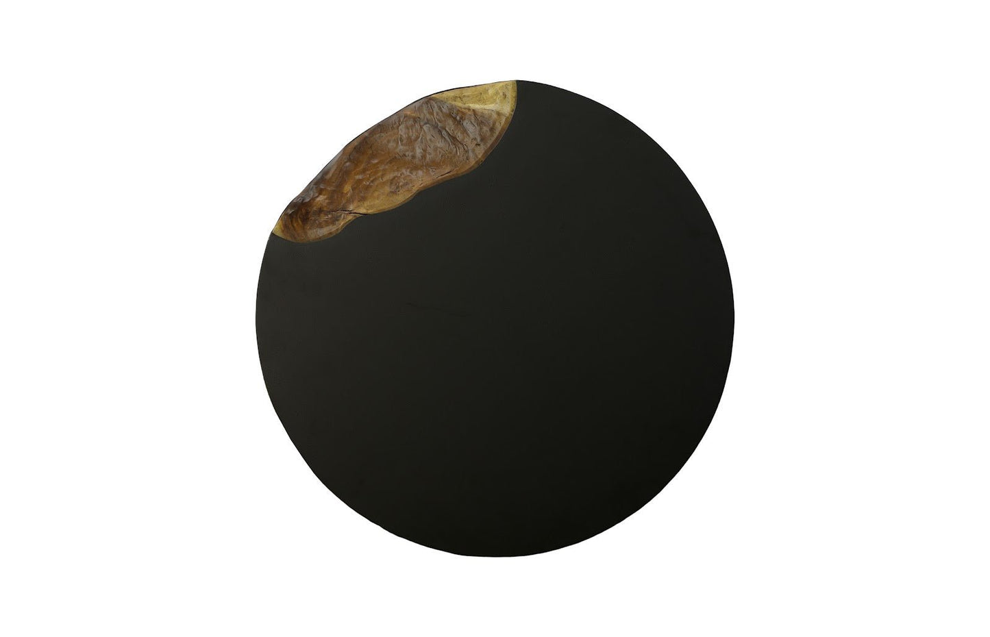 Natural Chamcha Wood & Iron Coffee Table – 36″ Round