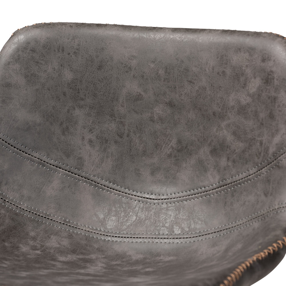 Tani Set of 2 Stitched Grey Bar Stools – Industrial Design