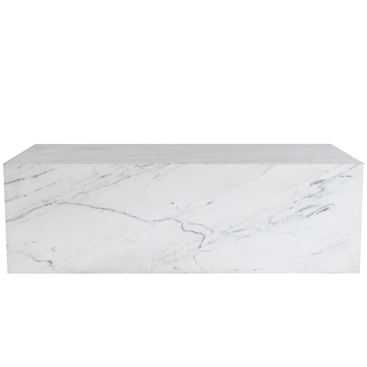 White Marble Plinth Coffee Table