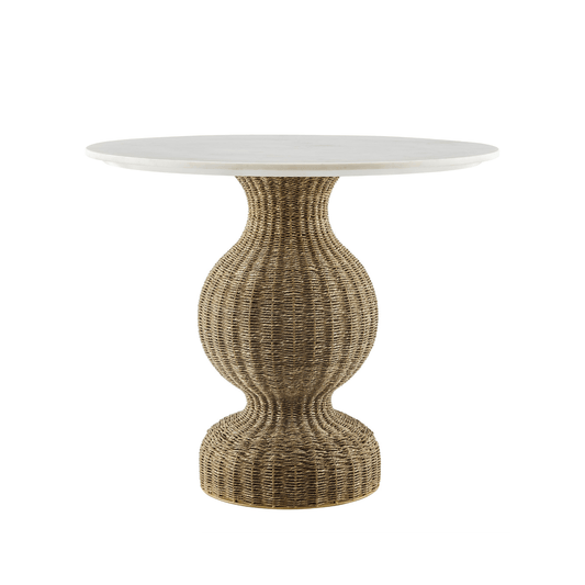 Zale Marble & Seagrass Dining Table
