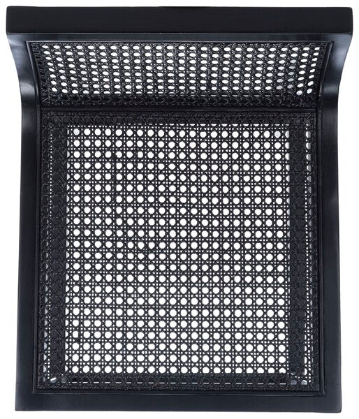 Saito Low Back Black Cane Bar Stool – 31.5H Seat Height