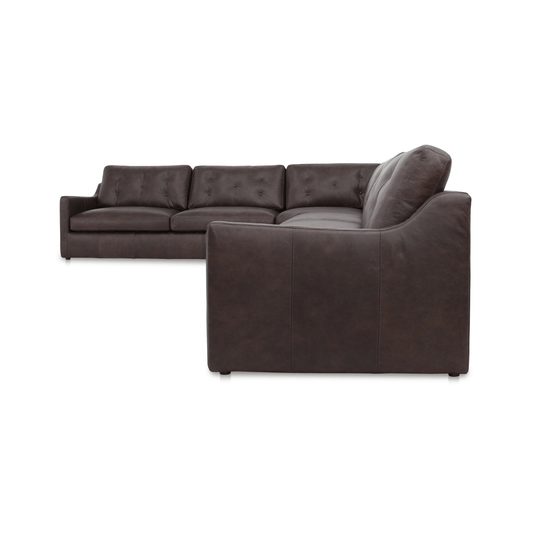 Thurlow 5 Seat Corner Modular Leather Sectional Sofa