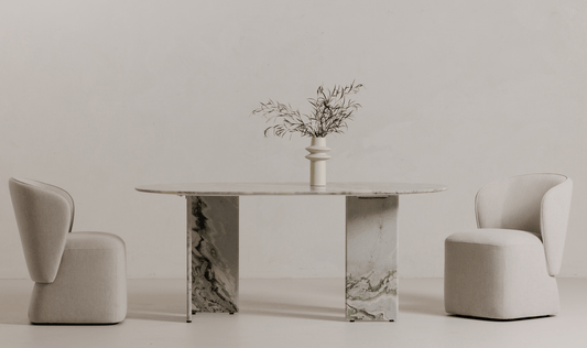 Celia Oval Dining Table in Elegant Green Onyx Marble