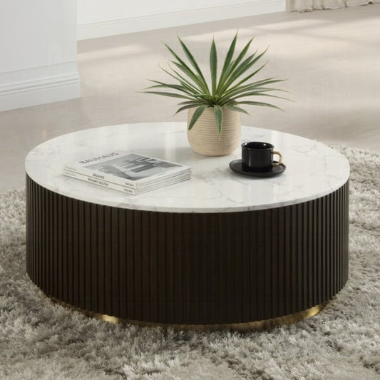 Clayten Marble Coffee Table with Drawers