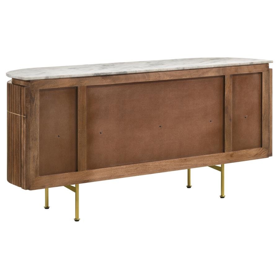 Ortega 4-Door Marble Top Mango Wood Dining Sideboard