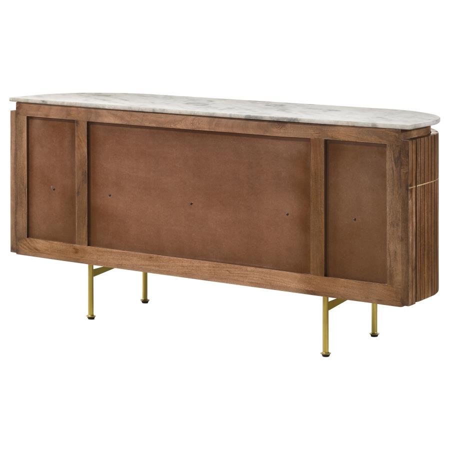 Ortega 4-Door Marble Top Mango Wood Dining Sideboard