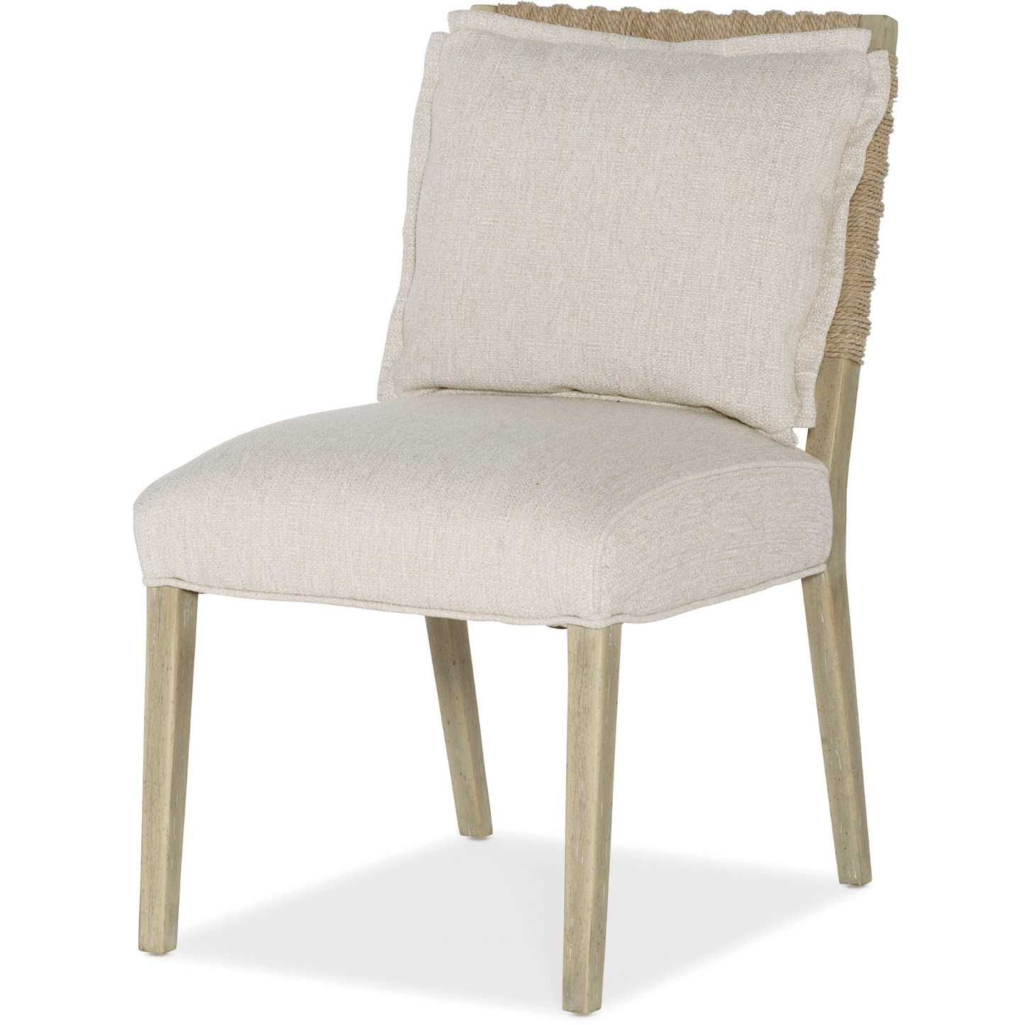 Surfrider Woven Back Side Chair in Driftwood with Cream Seat