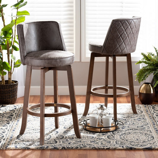 Adams Set of 2 Distressed Bar Stool Set