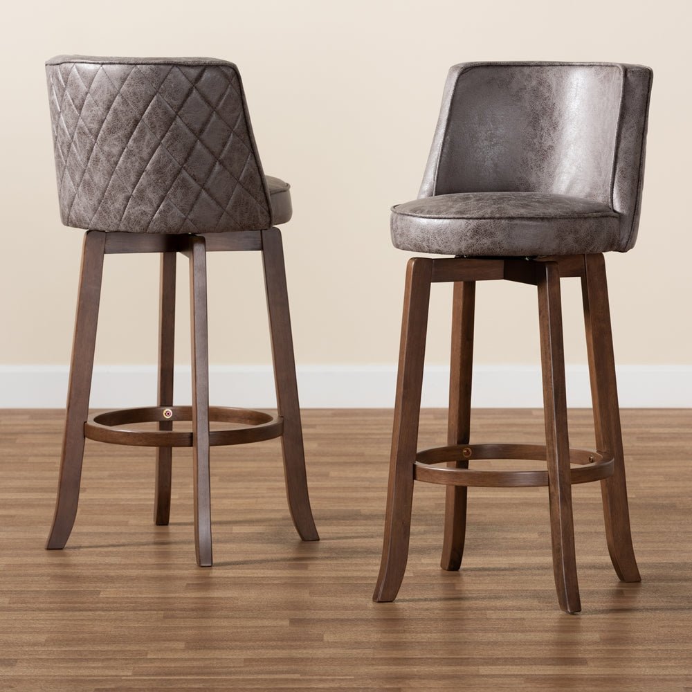 Adams Set of 2 Distressed Bar Stool Set