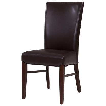 Milton Set of 2 Bonded Leather Dining Chair in Coffee Bean
