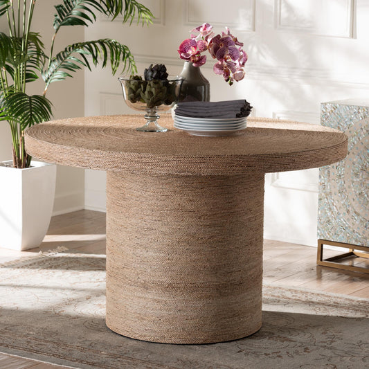 Bistra Seagrass Round Dining Table – Bohemian Style