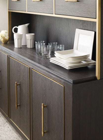 Curata Buffet Credenza - White Oak with Midnight Finish