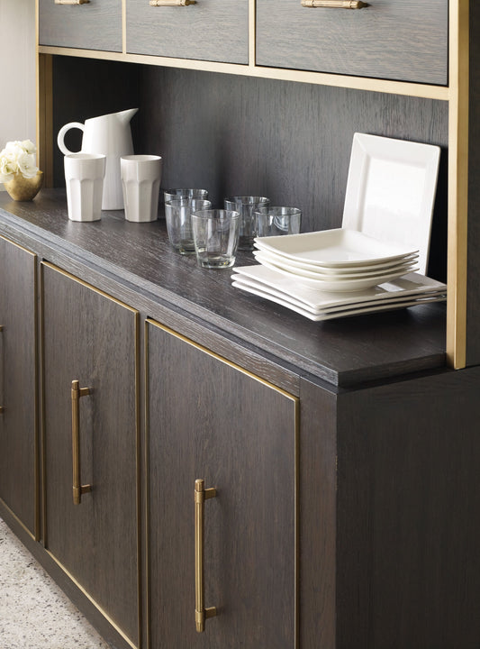 Curata Buffet Credenza - White Oak with Midnight Finish
