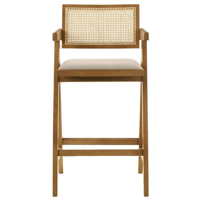 Kane Set of 2 Solid Wood Bar Stools – Mid-Century Modern