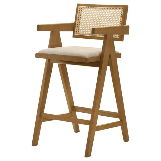 Kane Set of 2 Solid Wood Bar Stools – Mid-Century Modern