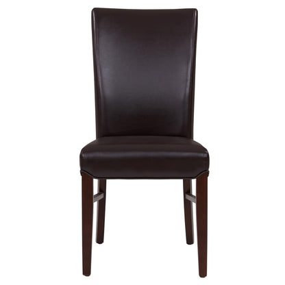 Milton Set of 2 Bonded Leather Dining Chair in Coffee Bean