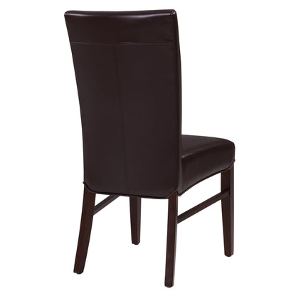 Milton Set of 2 Bonded Leather Dining Chair in Coffee Bean