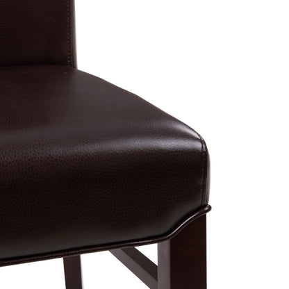 Milton Set of 2 Bonded Leather Dining Chair in Coffee Bean