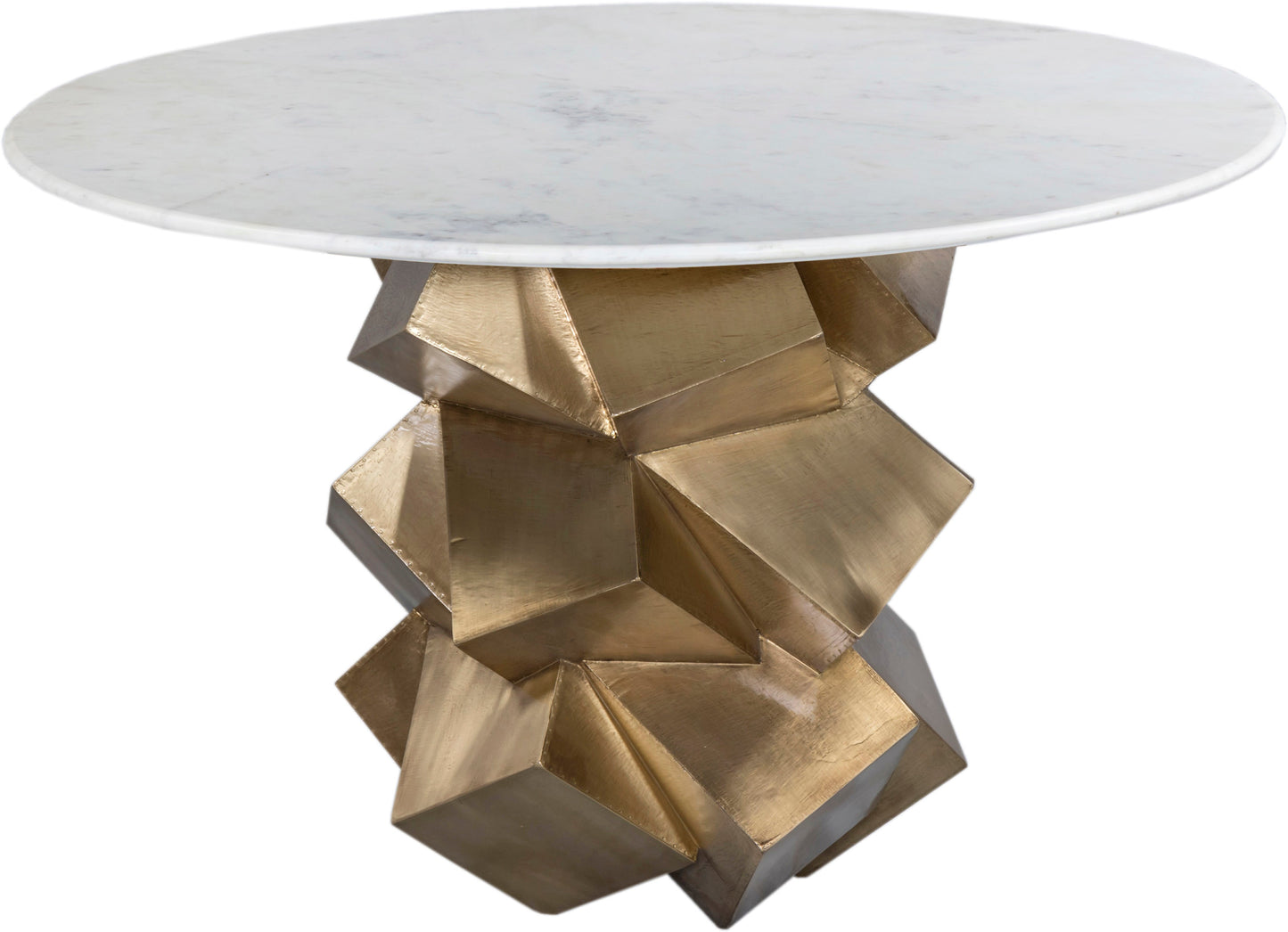 Walker Marble Top And Brass Base Dining Table