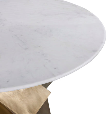 Walker Marble Top And Brass Base Dining Table