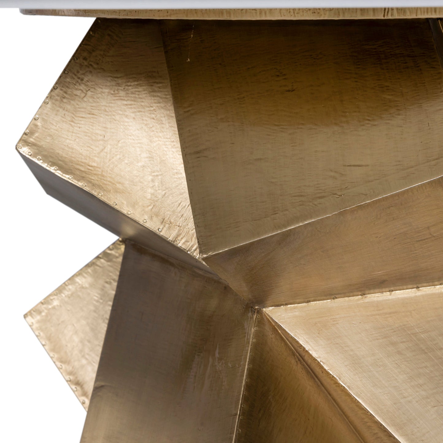 Walker Marble Top And Brass Base Dining Table