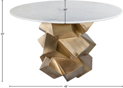 Walker Marble Top And Brass Base Dining Table