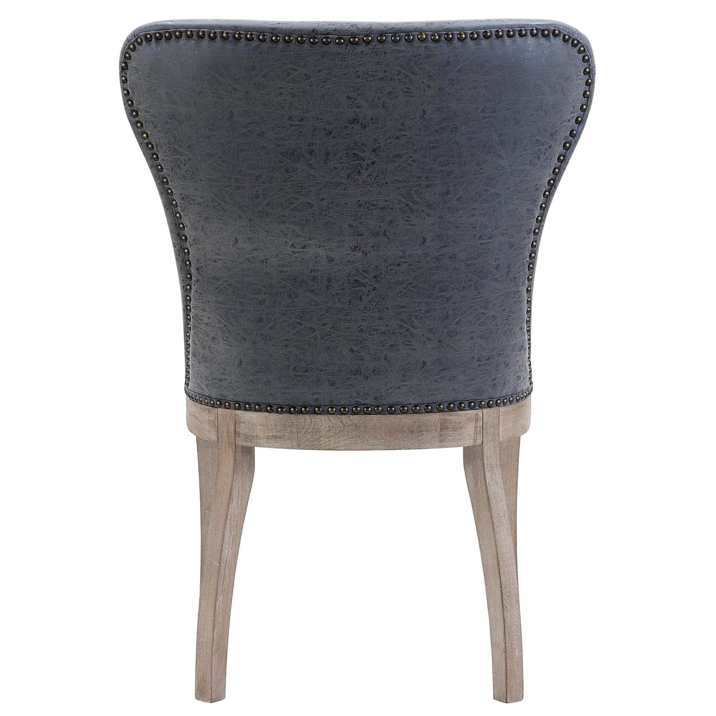 Dorsey Set of 2 Dining Chairs in Nubuck Charcoal Leather