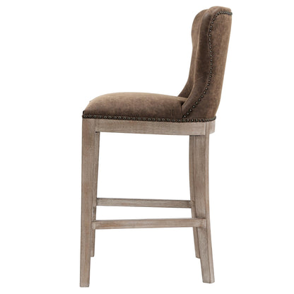 Modern Metal PU Leather Bar Stool – Dorsey Nubuck Chocolate
