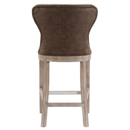 Modern Metal PU Leather Bar Stool – Dorsey Nubuck Chocolate