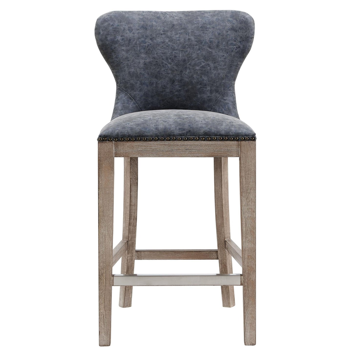 Dorsey Nubuck Charcoal Leather Bar Stool – 30.5 Seat Height