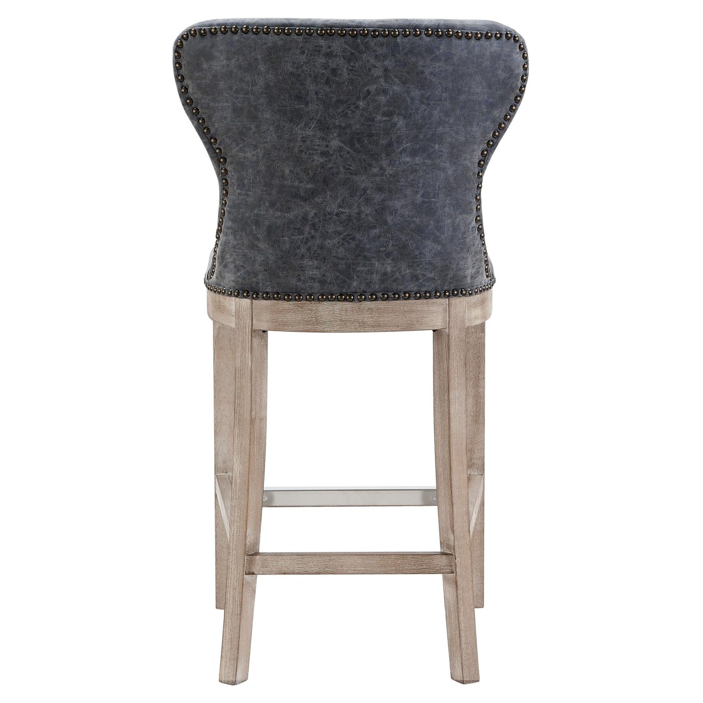 Dorsey Nubuck Charcoal Leather Bar Stool – 30.5 Seat Height