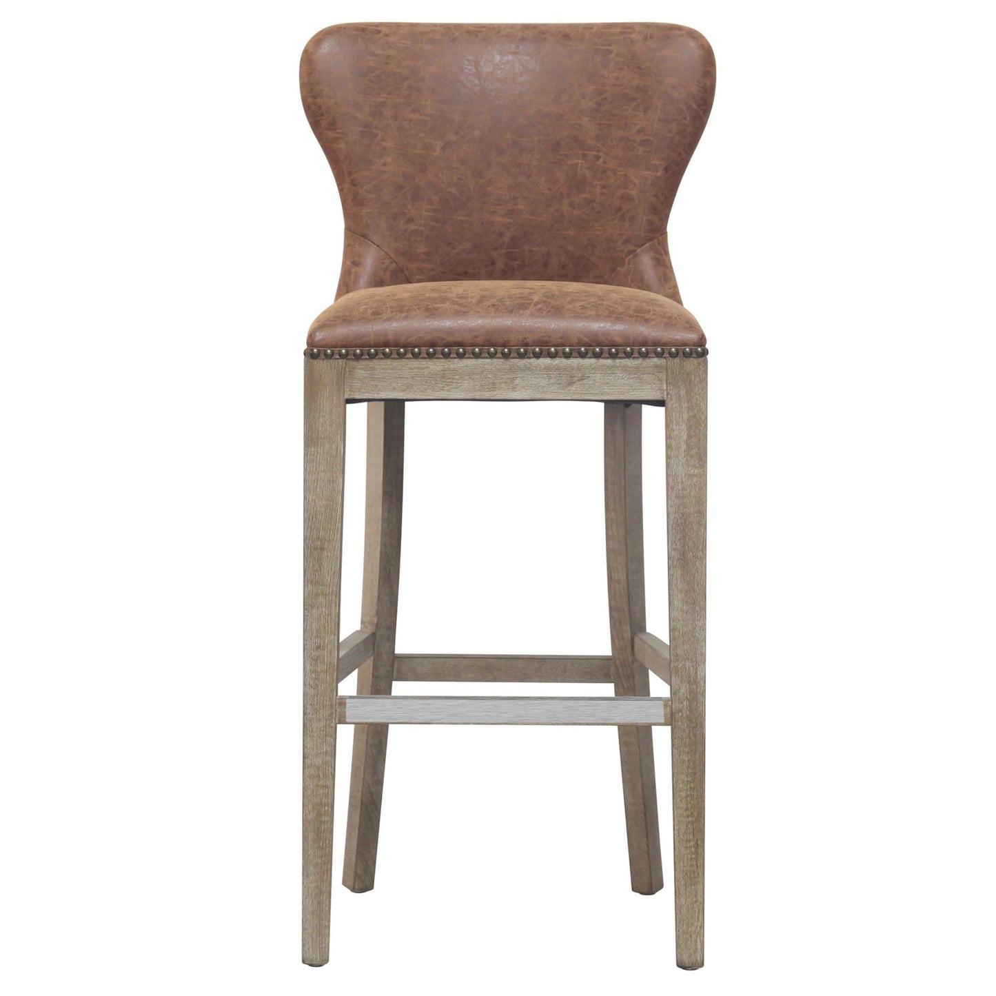 Modern Metal PU Leather Bar Stool – Dorsey Nubuck Chocolate