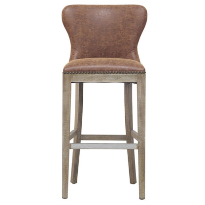 Modern Metal PU Leather Bar Stool – Dorsey Nubuck Chocolate