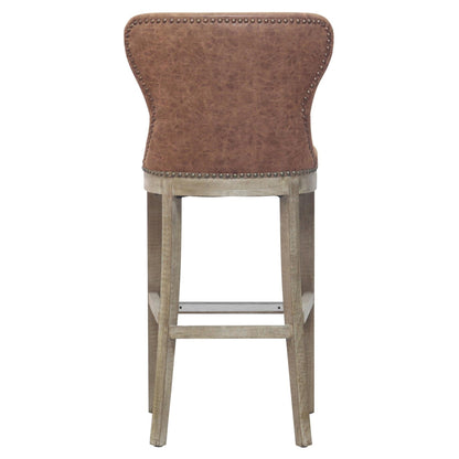 Modern Metal PU Leather Bar Stool – Dorsey Nubuck Chocolate